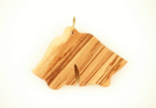 Olivewood Christmas Ornament featuring two bells.