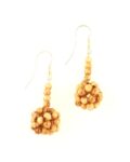 Olivewood Bead Clustered Drop Earrings