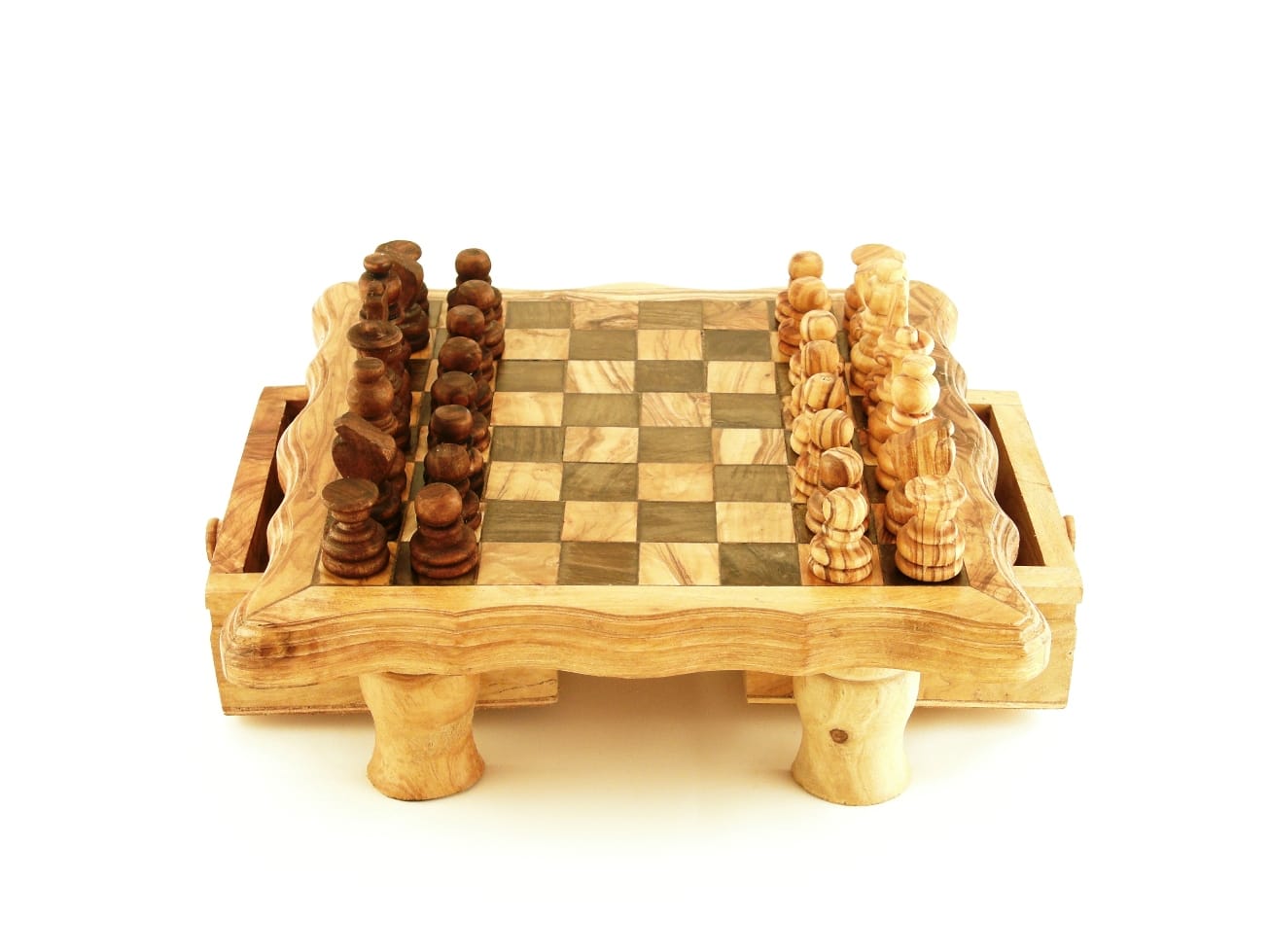 Details about   Olive wood & Wenge handcrafted chess board in Greece 1.33" Squares 