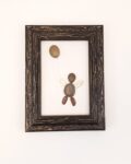 Beach Pebble Frame with Person and balloon