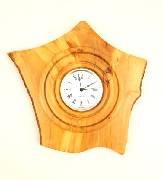 Natural Olivewood Wall Clock handcrafted by Aristoteles