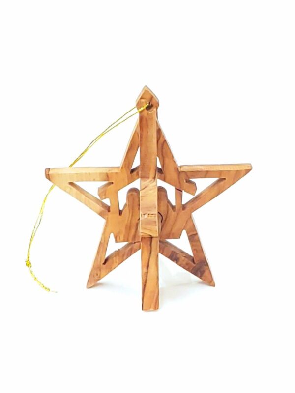 Handcrafted Olivewood Christmas Tree 3D Decoration