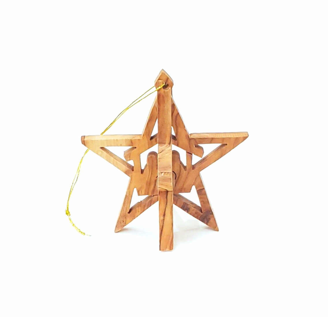 Handcrafted Olivewood Christmas Tree 3D Decoration