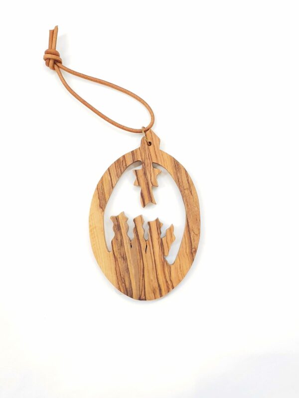 Handcrafted Olivewood Christmas Tree Decoration