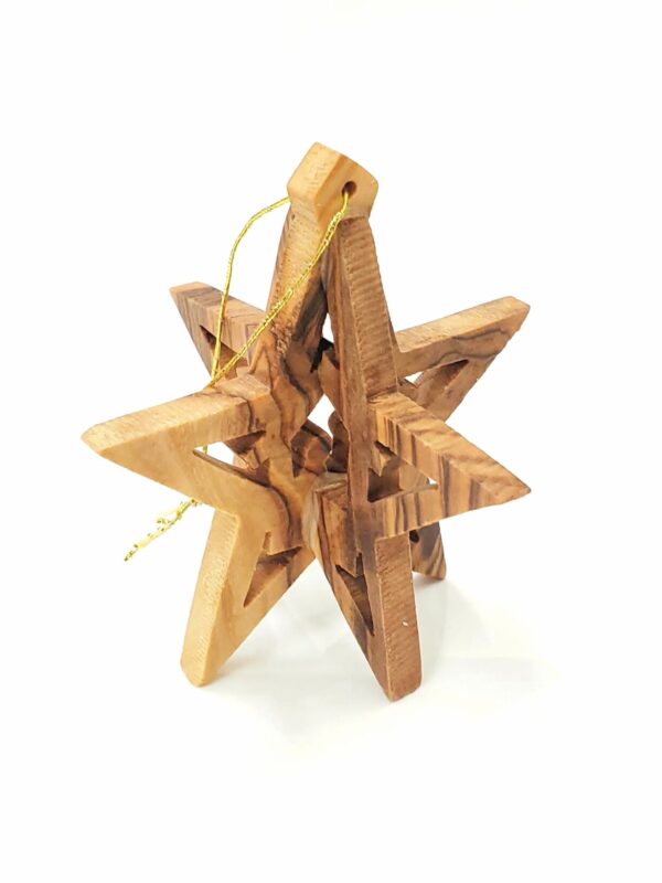 Handcrafted Olivewood Christmas 3D Tree Decoration