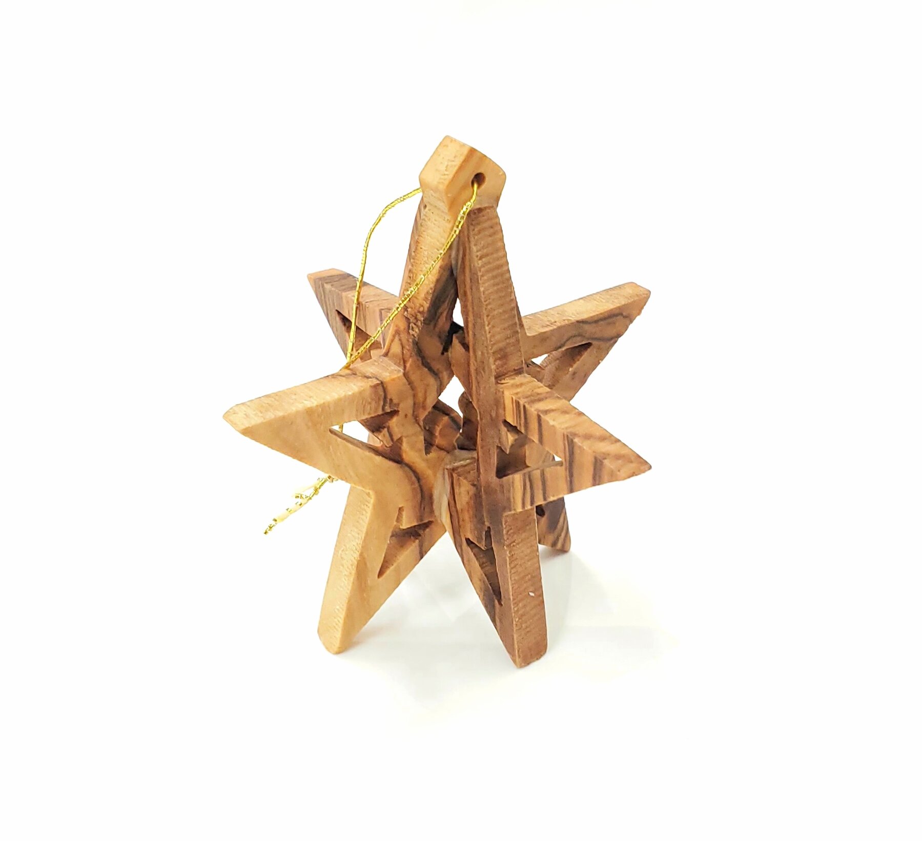 Handcrafted Olivewood Christmas 3D Tree Decoration